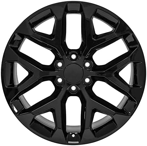 ОЕ Wheels LLC 22 инчен раб одговара на Chevy Silverado Snowflake Wheel CV98B 22x9 црно тркало Холандер 5668