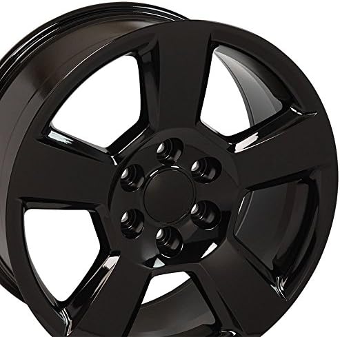 OE Wheels LLC 20 инчи бандажи одговара на Chevy Silverado Tahoe Sierra Yukon Escalade CV76 20X9 венчиња сјајно црно сет