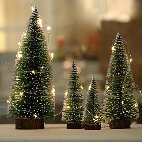 Тодмомија Дом на декоративно дрво, декор маса мраз четка бели дрвја- празник cm, просторија база Сисал Божиќ минијатурни Божиќни