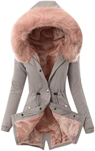 Nokmopo женски зимски јакна дами палто женски зимски топло густо јакна со аспираторски мантил женски зимски палта