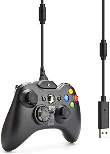 ОСТЕНТ 2 во 1 Безжичен Контролер Репродукција И ПОЛНАЧ USB Кабел За Microsoft Xbox 360 Боја Црна