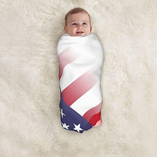 Американско знаме и полско знаме Бебе ќебе што прима ќебе за обвивка за покривање на новороденчиња за новороденчиња