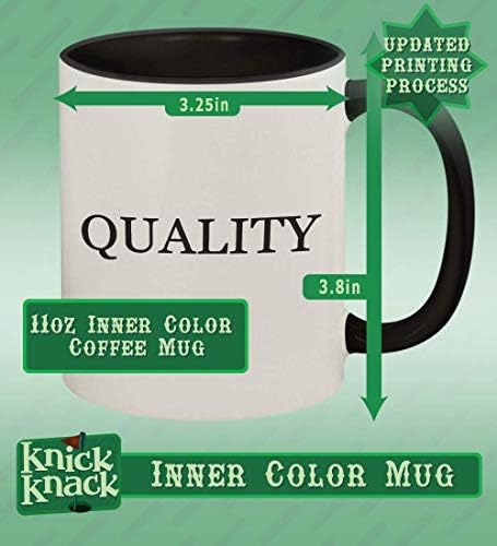 Подароци на Ник Нок mathurin - 11oz хаштаг керамичка боја рачка и внатре во чашата за чаша за кафе, црна