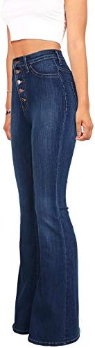 ЦИУИ Обични Тинејџери Секси Слаби Панталони Со Широки Нозе Тексас Женски Класични Панталони Со Висок Струк