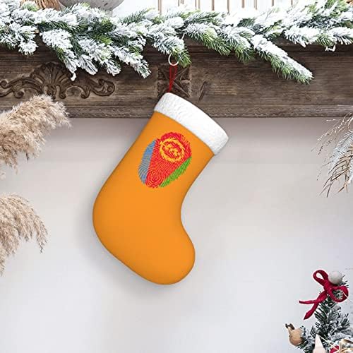 Cutedwarf eritrea ДНК отпечаток за прсти Божиќно порибување Божиќно декорација Класичен 18 инчи камин виси чорап