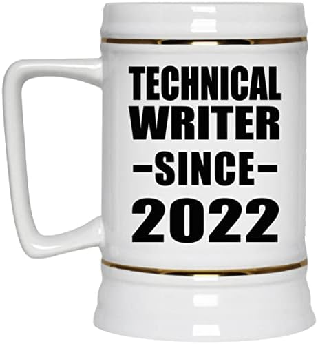 Дизајнирајте Технички Писател Од 2022 година, 22оз Пиво Штајн Керамички Танкард Кригла Со Рачка За Замрзнувач, Подароци За Роденденска Годишнина