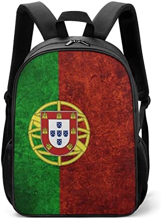 Гроздобер португалско знаме Унисекс ранец лесен дневен пакет торба со рамо со џебови со шише со вода