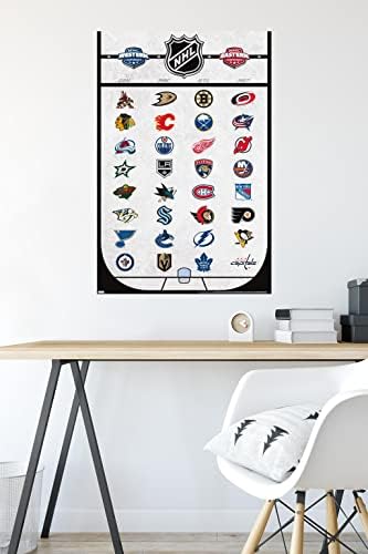 Трендови Меѓународна НХЛ лига - Логос 22 wallиден постер, спална соба
