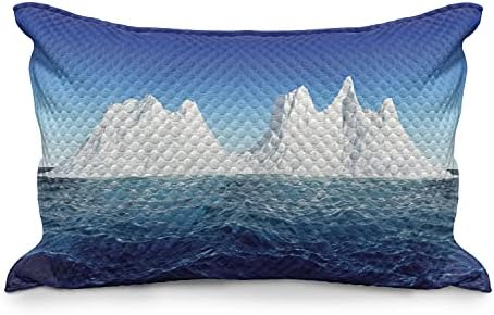 Амбесон мраз Берг ватиран перница, сценарктичка сцена со високи снежни формации во океанот, стандардна обвивка за перница со големина на