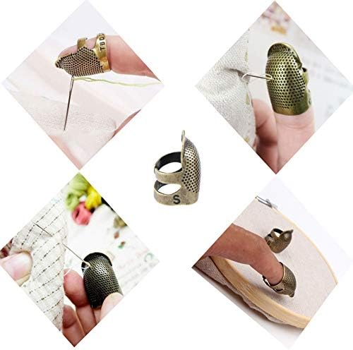 （2 парчиња） Заштита на прсти за шиење на прсти, прилагодлив метален штит за заштита на прсти, игли за игли за шиење на занаетчиски додатоци