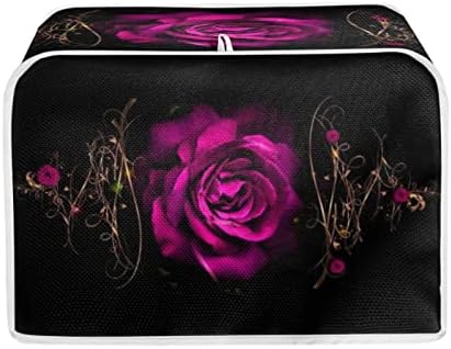 Coldinair Purple Rose Rose Print 4 Slice Toster Appliance Appliance-Proof Cover Fook Cover Cover Faighter отпорни за кујна мал апарат