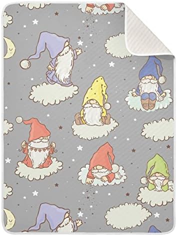 Swaddle Clabet Cute Gnomes Памучно ќебе за новороденчиња, примање ќебе, лесен меко тресено ќебе за креветчето, шетач, расадници, добра