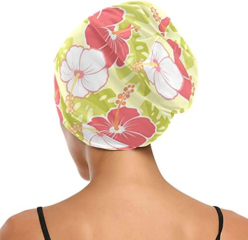 Семено работно капаче за спиење капа за капаци на рака, нацртани цветни цвеќиња зелени за жени коса глава за коса ноќно обвивка
