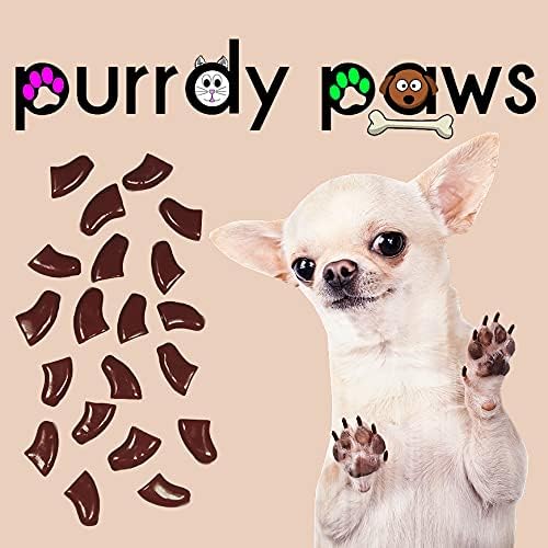 Пурди Шепи 40-Спакувајте Меки Капачиња За Нокти За Кучиња Канџи Кафеава Х-Голема