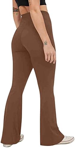 Pantsенски панталони за подигање јога со џеб со висока половината, обични бутари, панталони ултра меки беспрекорни панталони за фустани.