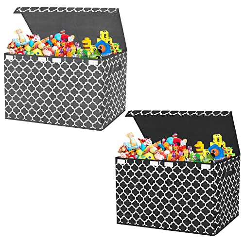 Homyfort играчка кутија за градите за момчиња, девојчиња, деца со делител, голем контејнер за отпадоци за складирање на канти со