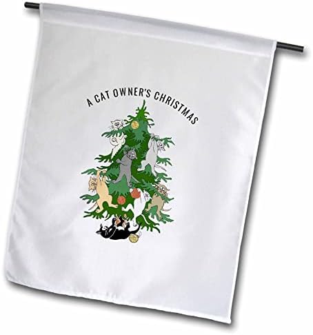 3dRose EvaLorentzenArt-Божиќна Елка Со Мачиња-Знамиња