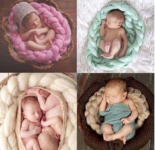 Goforys бебешки фотографија ќебе, рачно изработени плетени новородени обвивки Фотографија Мат ќебе фотосесија позадини за момчиња и девојчиња
