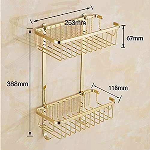 Llryn Златен бакар за складирање Бакар корпа правоаголна корпа единечна бања двојна решетка Европска рамка за агол на бања