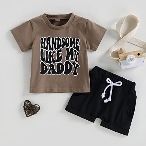 2 парчиња дете за новороденчиња бебе момче облека, печати кратки ракави маици врвови панталони шорцеви поставени летни облеки