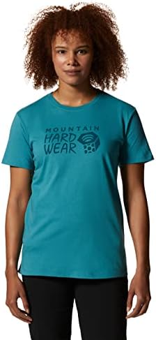 Краток ракав на планински хардвер, женски MHW Лого | Класичен лесен памучен памук