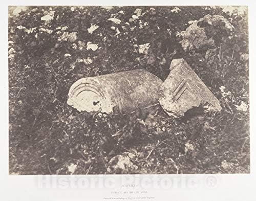 Историски пикторен фото -печатење: Август Салцман - éерусалим, Tombeau des Rois de Juda, Couvercle de Sarcophage et Fragment d'Une Porte