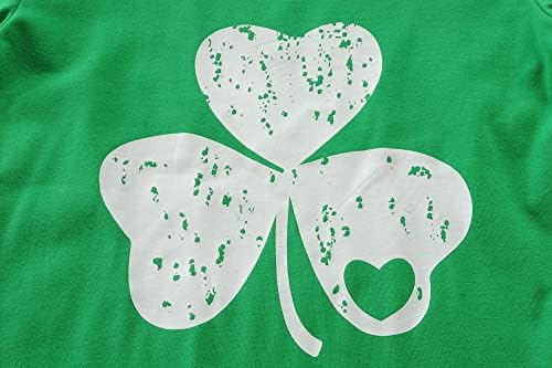 Маица за маица на Дел Патрик, Делу девојче девојче, среќно детелина Шамрок кошула памук со долг ракав дете ирски светец на врвови