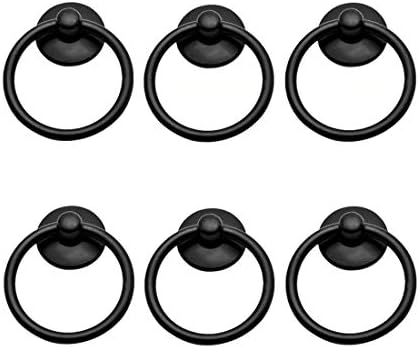 QMSELLES BNAFES Металниот прстен за влечење рачки на рачката што се користи за цртено црно-црна црна боја, пакет од 6
