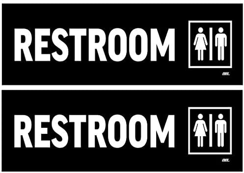 2 пакувања унисекс мажи и жени тоалетот за бања налепници за бања сет знак за предупредување 9x3 инчи винил декоратор затворен простор