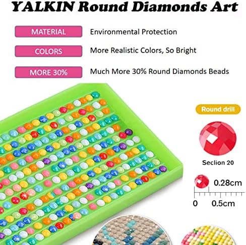 KITS за сликање на дијаманти Yalkin за возрасни, 15.8x27,6 инчи црвено дрво DIY боја по броеви за возрасни почетник, DIY целосна вежба дијамантски