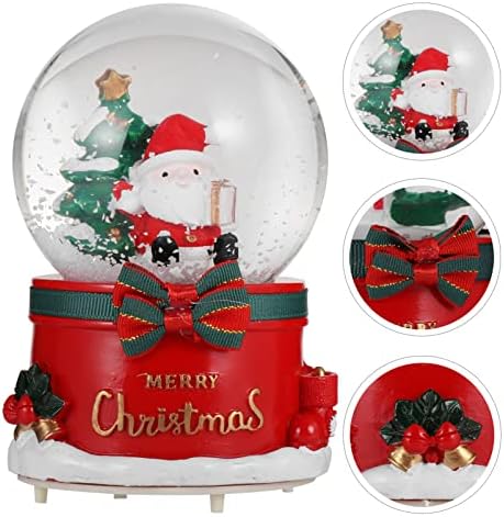 Veemoon 2pcs Божиќна кристална топка Божиќна глобус музичка кутија XMAS осветлен музички глобус Дедо Мраз воден глобус музичка кутија Божиќ