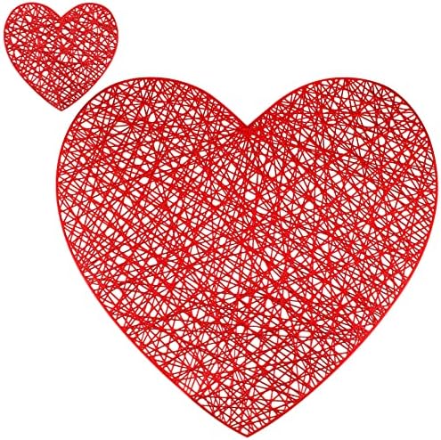 8 Комплети Денот На Вљубените Црвена Љубов Срцеви Подлоги И Соодветен Подлога Метален Пресуван Пвц Полнач За Перење Украси За