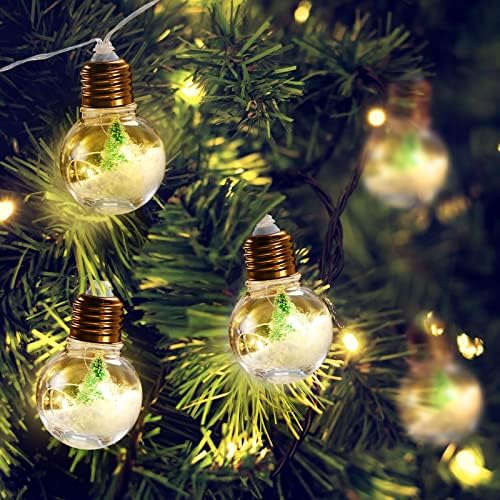 Божиќно дрво Снежни светла светла, 13 -тина 10 LED чисти светилки елката жица светла за спална соба, централен центар за венчавки,
