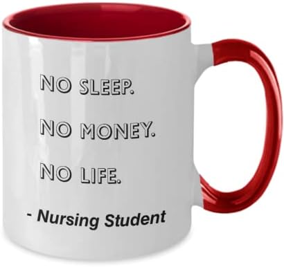 Медицински Сестри Студент Кригла Нема Спиење. Нема Пари. Нема Живот. Старечки Студент Смешни Подарок Идеја За Старечки Студент Два