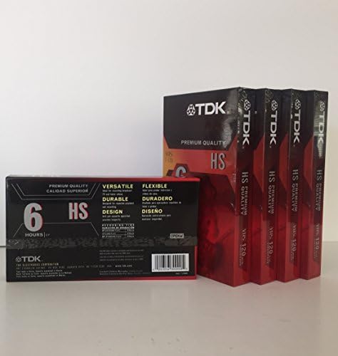 TDK 5 пакет T-120 VHS Премиум Квалитет HS Видео-лента- 120 минути/6 час. Прекинат од производителот