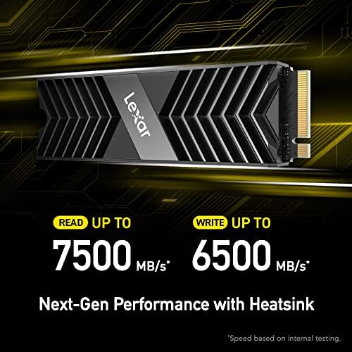 Lexar Professional NM800 PRO SSD Со Heatsink 2TB PCIe Gen4 NVMe M. 2 2280 Внатрешен Погон На Цврста Состојба, До 7500mb / S Read,