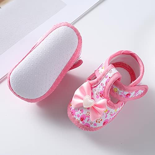 Бебе девојки меки чевли за деца за новороденчиња за деца, чевли за чевли, лак украс принцеза чевли сандали девојки девојки подни чевли