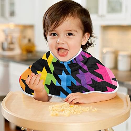 Yyzzh houndstooth гордо виножито шарени муслински крпи за бебе за бебе 4 пакувања памучни бебиња за миење садови за момчиња за момче девојче