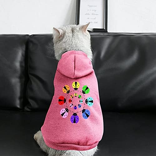 Смешностаноно виножито боја на бубамара печатени миленичиња кучиња со качулка, скокање мачка џемпер, пулвер, домашно милениче кученце облека симпатична