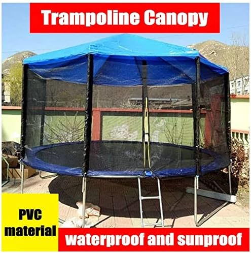 Errej Trampoline Canopy, 12ft Trampoline Sun Shade Cover со врвна заграда, надворешна ткаенина од Оксфорд ткаенина Доладници на брануваа,