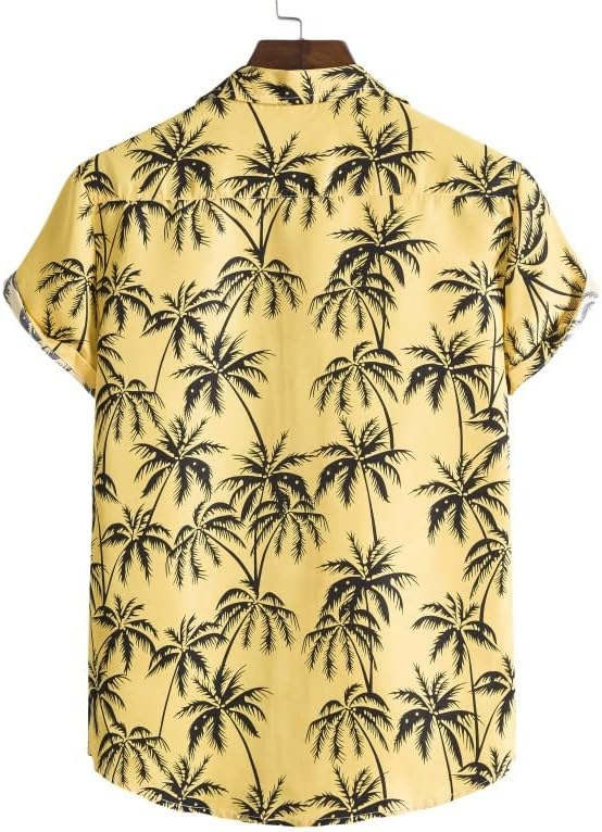 TJLSS 2 парче одморалиште костум за машки хавајски кошула костум за кратки ракави печатени лежерни копче надолу од кошула од шорцеви