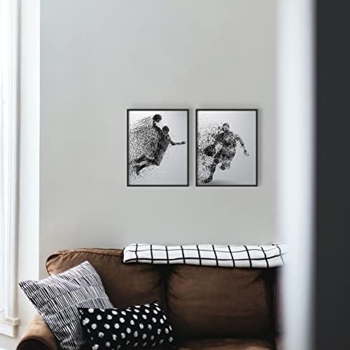 Кошаркарски wallидни уметности отпечатоци - сет од 2 нерасположени постери за кошарка - Декор за кошаркарска соба за мажи деца тинејџери