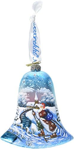 Дедо Мраз на скијање, сценско стакло украс од G.Debrekht 73342