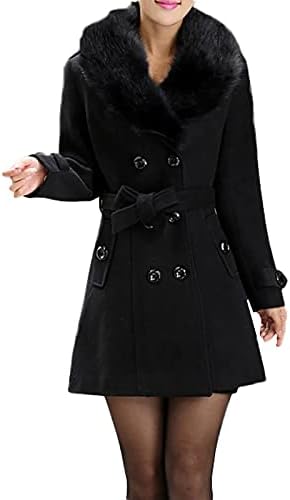 Ndvyxx Волна лапска рочка Парка палто жени топла надворешна облека, долга јакна со палто, изречена единечна градана облека Зимски палта