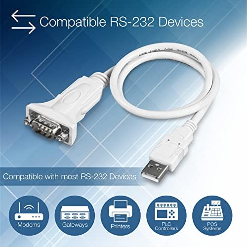 TRENDNET USB До Сериски 9-Пински Конвертор Кабел, Поврзете Rs-232 Сериски Уред НА USB 2.0 Порта, Поддржува Windows &засилувач;