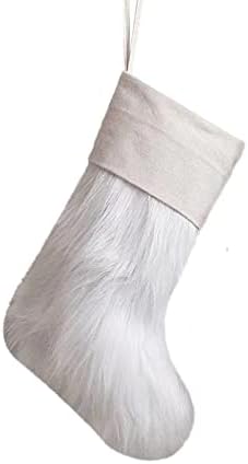 Божиќни чорапи крпа Божиќна чорапска торба и Божиќ виси чорапи за забавно декорација и божиќен цртан филм розови и бели фенси куки за украси