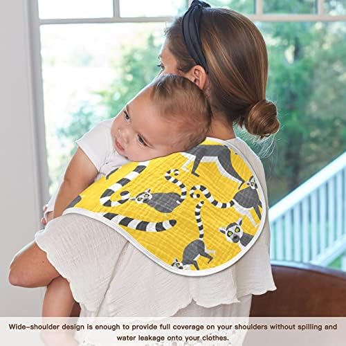Yyzzh lemurs шема на жолти крпи од муслин за бебиња 2 пакувања памучни бебиња за миење садови за момчиња за момче девојче
