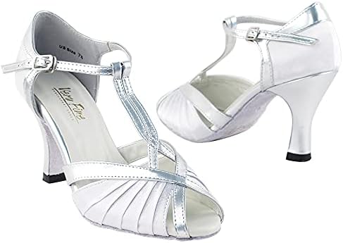 Многу фини чевли за танцување - дами во сала за танцување во сала за танцување класичен 2707-3 потпетица и еден пар заштитници на потпетици