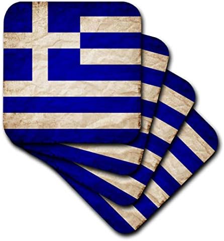 3Д розово грчко знаме Стариот изглед Трендовски работен керамички плочки на крајбрежјето, повеќебојни