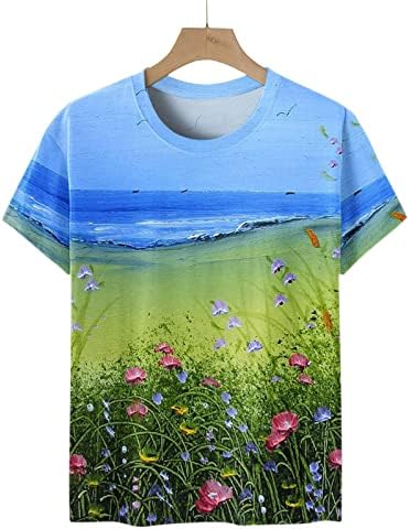 Есен летен врвен маица за тинејџерски девојки со кратки ракави памучни екипаж вратот на вратот графички лабава фит салон кошула pH ph